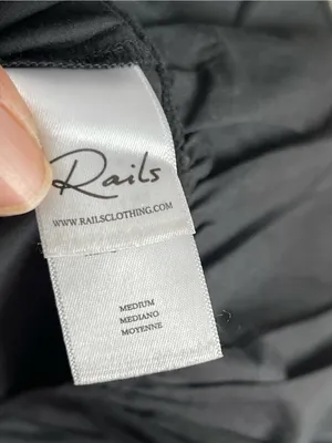 RAILS Black Organic Cotton Blend Smocked Dress Sz M thumbnail 8