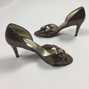Caparros Copper Faux Snakeskin Embellished‎ Heels thumbnail 4