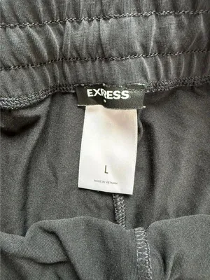Express Womens Black Sandwashed Ruched Hem Joggers Large Modal Lounge Pants thumbnail 3