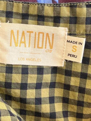 Nation LTD lichen check Tegan cotton ruffled shirt dress, S, cottage, prairie thumbnail 4