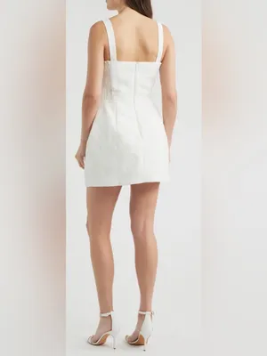 NEW Amanda Uprichard Martini Floral Jacquard White Romper Sz S thumbnail 4