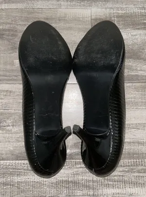 Westies Black Slip On Peep Toe Business Casual Heels Size 8 thumbnail 4