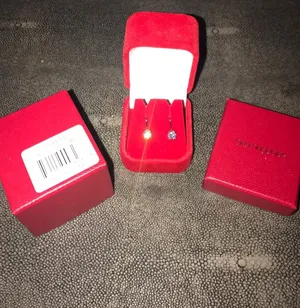 Bloomingdale's CZ Diamond Pendant Earrings in Red Gift Box thumbnail 4