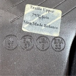 Ragg Elastic Strap Square Toe Slide‎ Thong Sandals Black Size 6 thumbnail 9