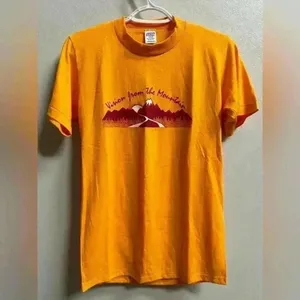 NEW | Vintage 80s Jerzee by Russell Single Stitch‎ T-Shirt | Mustard | Size S thumbnail 2