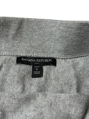 Banana Republic Petite Small Gray Knit Maxi Skirt High Side Slit Heather Grey PS thumbnail 2