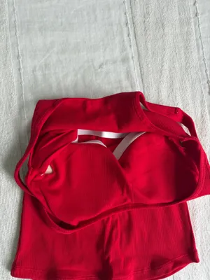 SUUKSESS Amazon ribbed scoop neck red tank thumbnail 2