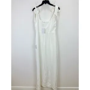 Lulus Your Sweetie White Tie Strap Column Maxi Dress Wedding Bridal Large NWT thumbnail 11