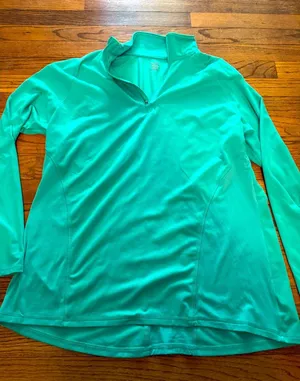 Champion women's XL activewear pullover blue collared 1/4 zip long sleeves c9 thumbnail 1