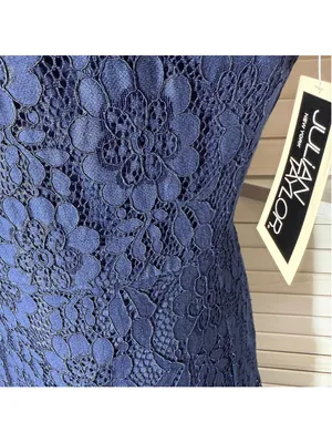 NWT Julian Taylor blue floral lace dress fit flare cocktail mod whimsigoth glam thumbnail 6