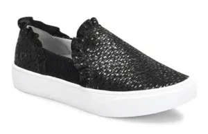 Nurse Mates by Sofft Farrah ruffle black leather slip on sneakers size‎ 8.5 thumbnail 1