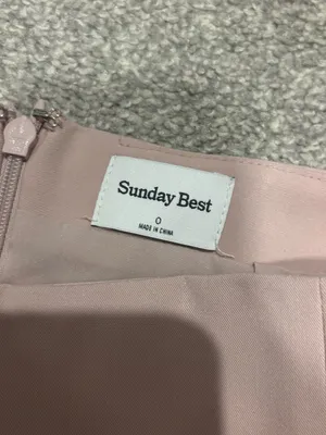 Aritzia Sunday Best Tatiana Mini Skirt with Front Slit in Damask Pink - Size: 0 thumbnail 6
