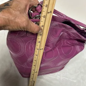 Coach Pink Tote Bag with Signature Design thumbnail 7