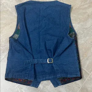 Vintage St. Michael Marks & Spencer Patterned Vest Blue Size 12 thumbnail 2