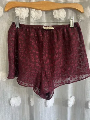 Gillian & O’Malley Burgundy Sheer Leopard Print Cami & shorts thumbnail 3