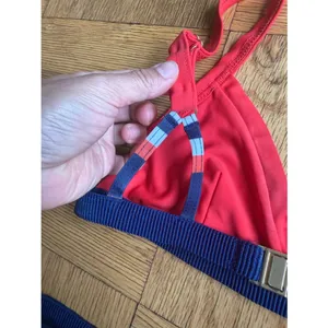 Rye $205 Zesty Grosgrain-trimmed Triangle Bikini, Red/Blue, XS, EUC, Worn Once thumbnail 8
