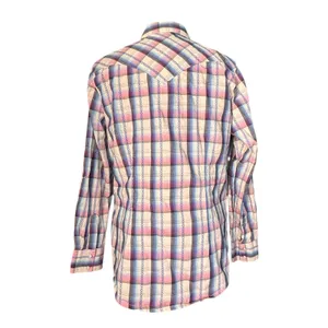 Vintage Y2K Wrangler Western Pearl Snap Pink Plaid Shirt Boho‎ Cowgirl Rustic thumbnail 3