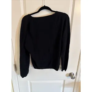 Lords & Taylor Two Ply Cashmere Women's Long Sleeve Pullover Black Sweater XL thumbnail 3