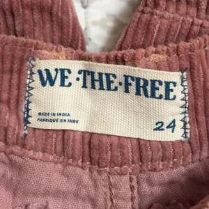 We The Free Free People Good Luck Barrel Corduroy‎ Pants Pink 24 Wide Leg EUC thumbnail 9