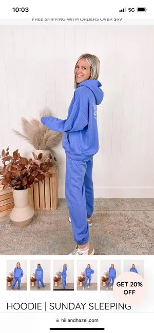 Sunday Sleeping Club Sweat Set Blue thumbnail 4