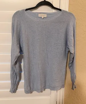 BiancoBlu Light Blue Crewneck Sweater for Women thumbnail 1