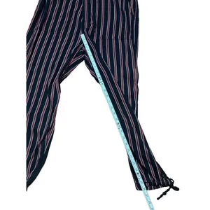 ANTHROPOLOGIE Striped Silky Tie Joggers in Black/Red‎ sz small thumbnail 12