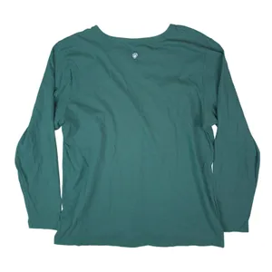 Life is Good Long Sleeve T-Shirt Womens XXL Green Happy Dance Dog Graphic Tee thumbnail 2