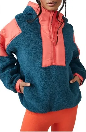 Free People Lead the Pack Fleece Hooded Pullover thumbnail 1