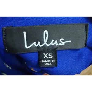 Lulus Royal Blue Floral Print Halter Neck Swing‎ Dress Summer Party Cocktail XS thumbnail 5