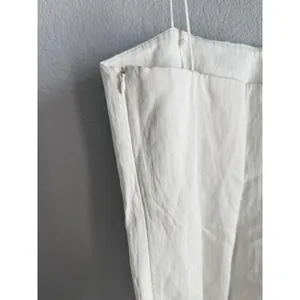 Zara ZW Collection Drop Waist MIDI Dress Oyster White Square Neck Minimalist XL thumbnail 6