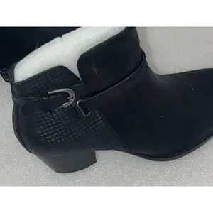 Baretraps Rylen Blk Textured Ankle Booties Boot Zipper Chunky Heel size 6 1/2 M thumbnail 4