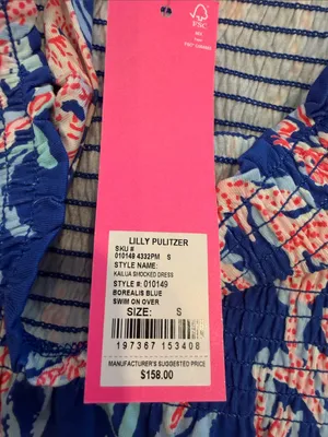Lilly Pulitzer Women's Kailua Smocked Dress Size Small NWT - C67-051 thumbnail 4