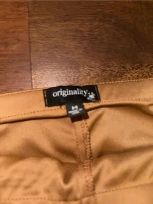 NWT Originality Brown Faux Suede Mini Skort in Size Medium thumbnail 5