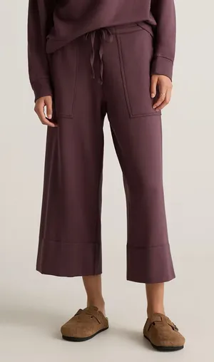 Quince SuperSoft Fleece Cropped Wide Leg Pants Size Medium thumbnail 1