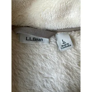 L.L.Bean Hi-Pile Fleece Pullover cream and gray size large thumbnail 15