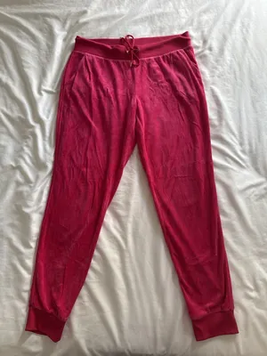 Juicy Couture Velour Pants Joggers Pink Women's Large Y2K Athleisure thumbnail 1