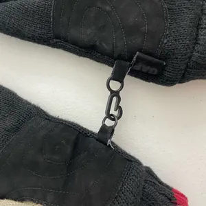 GAP adult‎ black gray red connectable double lined thick soft warm knit gloves thumbnail 5