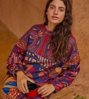 Farm Rio Women’s Mixed Prints Sweatshirt Pullover Womens XS Altered thumbnail 1