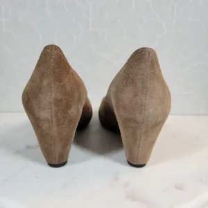 Franco Sarto Womens Zaina Shoes 8 Tan Suede Leather Wedge Slip On Round Toe thumbnail 9