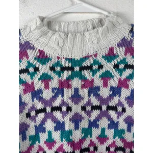 Vintage 62 East Women's Small Colorful Geometric Pattern‎ Mock Neck Sweater thumbnail 4