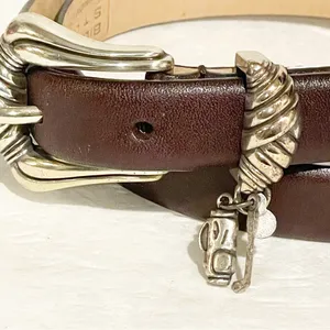 Bill Adler Studio Size Medium Brown Leather Golf Charms Skinny Womens Belt‎ thumbnail 2