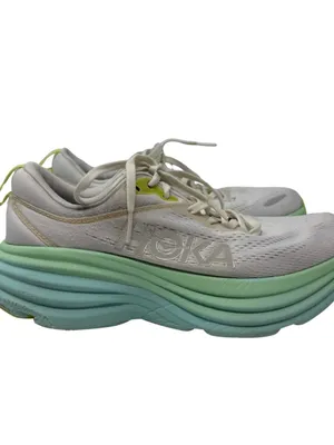 Hoka One One Bondi 8 Running Shoe Women's 6B Blanc de Blanc Sunlit Ocean Walking thumbnail 3