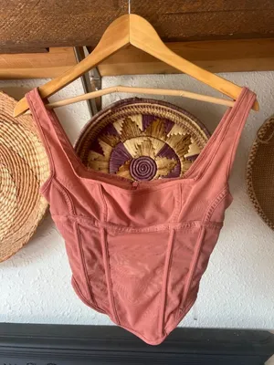 House of CB Edetta Rose Mesh Corset top Small $119 cottage, romantic, coquette thumbnail 2