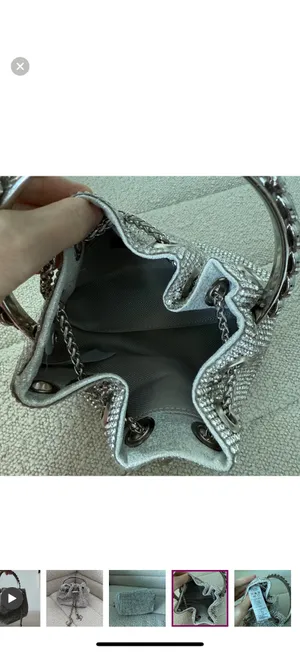 Liliana Silver Mini Bag with Chain Handle thumbnail 4