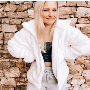 White Sherpa Jacket Size M thumbnail 2