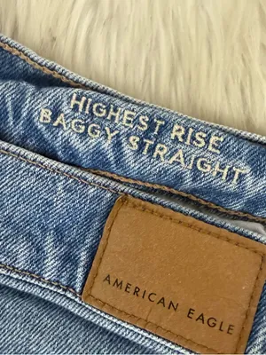 American Eagle Highest Rise Baggy Straight Jeans Distressed 4 Regular thumbnail 6