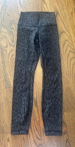 Lululemon Wunder Train High Rise Tight With Pockets 28” In Charcoal Multi thumbnail 1