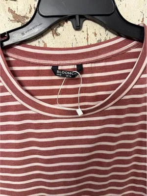 Bloomchic Red and White Striped Short Sleeve Tee size 12 NWOT thumbnail 4