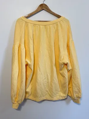 Aerie Yellow Notes Easy Street Sweatshirt Size Medium NWOT Oversized thumbnail 5