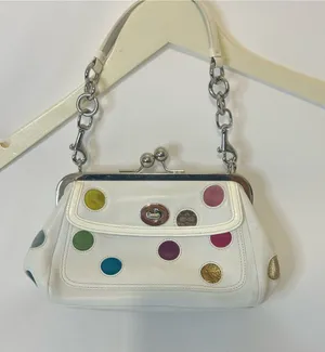 Coach 3679 Polka Dot Kisslock Frame Satchel Bag Multi Color Special Edition 2005 thumbnail 1